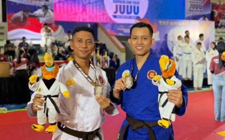Dua Personel Polres Ngawi  Raih Juara II Kata Beregu Bela Diri Kapolri Cup 2026