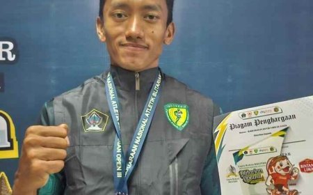 Anggota Polsek Solokuro Polres Lamongan Raih Medali Emas di Kejuaraan Nasional Atletik Blitarian Open III 2026