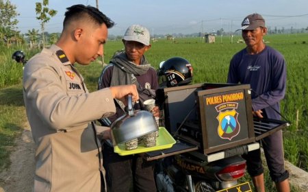 Wedangan Keliling : Cara Polres Ponorogo Edukasi Kamtibmas dan Sosialisasi Call Center 110