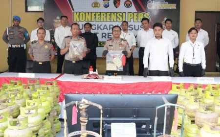 Polresta Sidoarjo Ungkap Sindikat LPG Oplosan di Rumah Kontrakan, Dua Tersangka  Diamankan