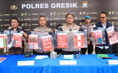 Polres Gresik Bongkar Jaringan Narkoba, Amankan 2 Tersangka dan Amankan 209 Gram Sabu