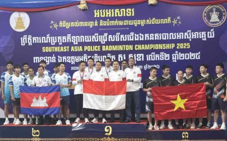 Tim Bulutangkis Polri Raih 4 Medali Emas dan 2 Perak SEA Police Badminton Championship 2026 di Kamboja
