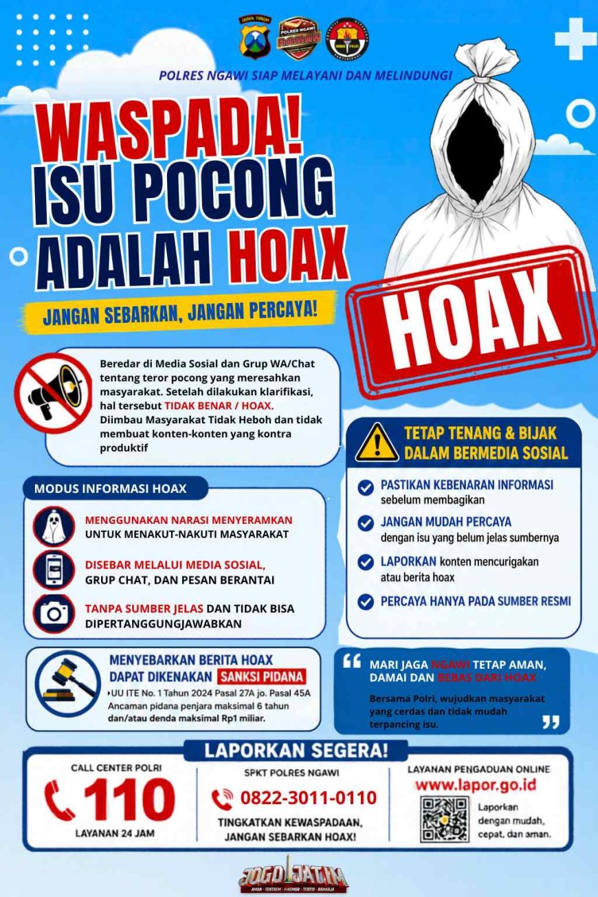 Polres Ngawi Pastikan Teror Pocong Jadi - jadian Tidak Benar