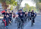 Polres Lumajang Gelar Gowes, Ribuan Pesepeda Sambut Hari Bhayangkara ke - 80