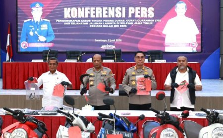 Polda Jatim Ungkap 320 Kasus 3C dan Kejahatan Jalanan Selama Mei 2026