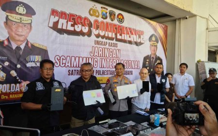 Polrestabes Surabaya Amankan 45 Tersangka Hasil Pengembangan Penyidikan Kasus Siber Internasional