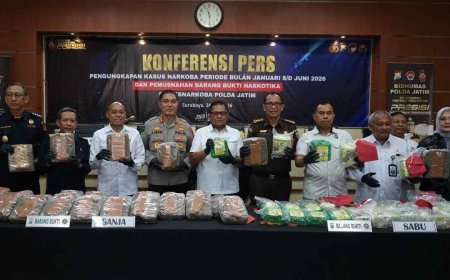 Polda Jatim Ungkap 3.157 Kasus Narkoba Semester I Tahun 2026, Selamatkan 2,79 Juta Jiwa dari Bahaya Narkotika