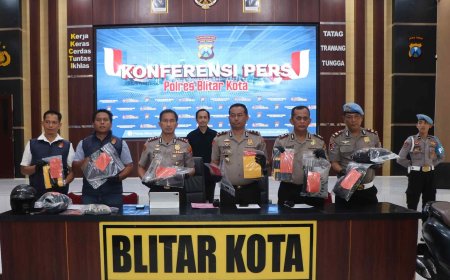 Polres Blitar Kota Amankan Tersangka Komplotan Perampok Lintas Daerah Sasar Minimarket