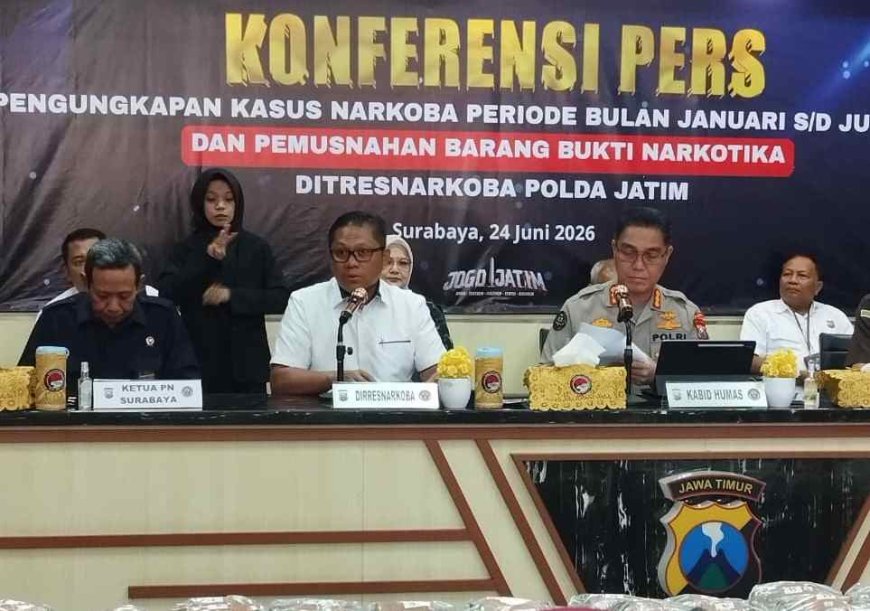 Ditresnarkoba Polda Jatim Musnahkan Barang Bukti Narkoba