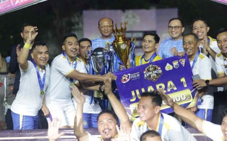 Final Kapolda Cup 4 Berlangsung Meriah, Tim Gabsat Polda Jatim Angkat Trofi Juara