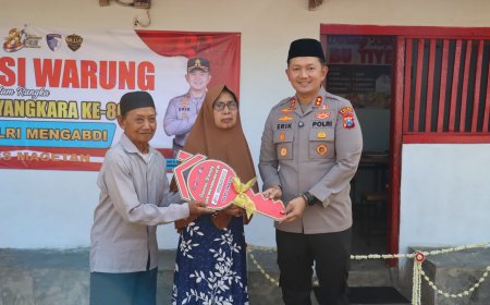 Dukung UMKM, Polres Magetan Renovasi Warung Bu Tiyem di Hari Bhayangkara ke - 80