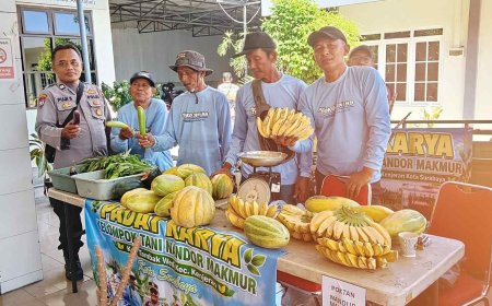 Polres Pelabuhan Tanjungperak Gelar Gerakan Pangan Murah Hasil Panen Lahan Ketahanan Pangan