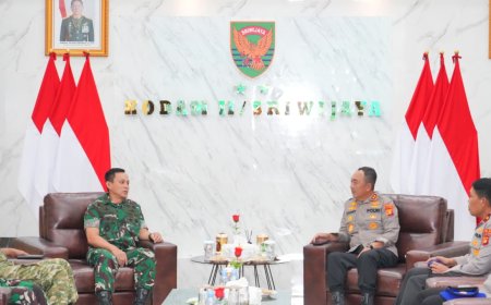 Kapolda Sumsel - Pangdam II/Sriwijaya Perkuat Soliditas, Pastikan Kamtibmas Kondusif