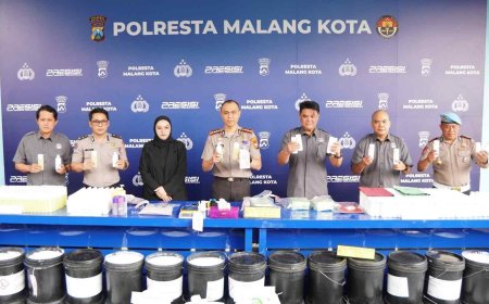 Polresta Malang Kota Bongkar Peredaran Kosmetik Ilegal Omzet Tembus Rp.100 Juta