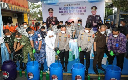 Kapolda Sumsel Pimpin Pemusnahan 19,4 Kg Sabu, Tegaskan Tidak Ada Ruang Bagi Narkoba di Sumatera Selatan