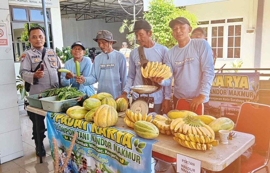 Polres Pelabuhan Tanjungperak Gelar Gerakan Pangan Murah Hasil Panen Lahan Ketahanan Pangan