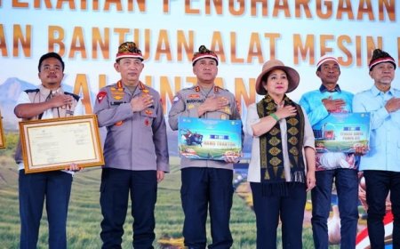 Polri Raih Rekor MURI Tanam Bawang Putih Serentak di Lahan Terluas