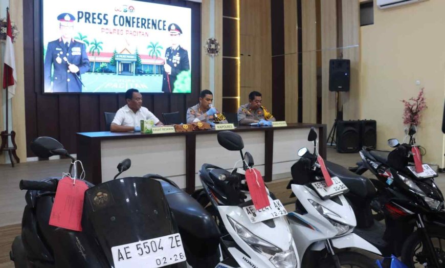 Polres Pacitan Amankan Montir Tersangka Curanmor di Tiga Lokasi