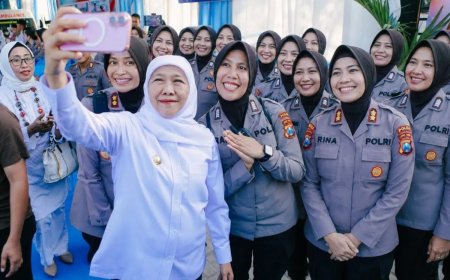 Gubernur Jatim Khofifah Apresiasi Polwan, Hadirkan Rasa Aman dan Dampak Nyata bagi Warga